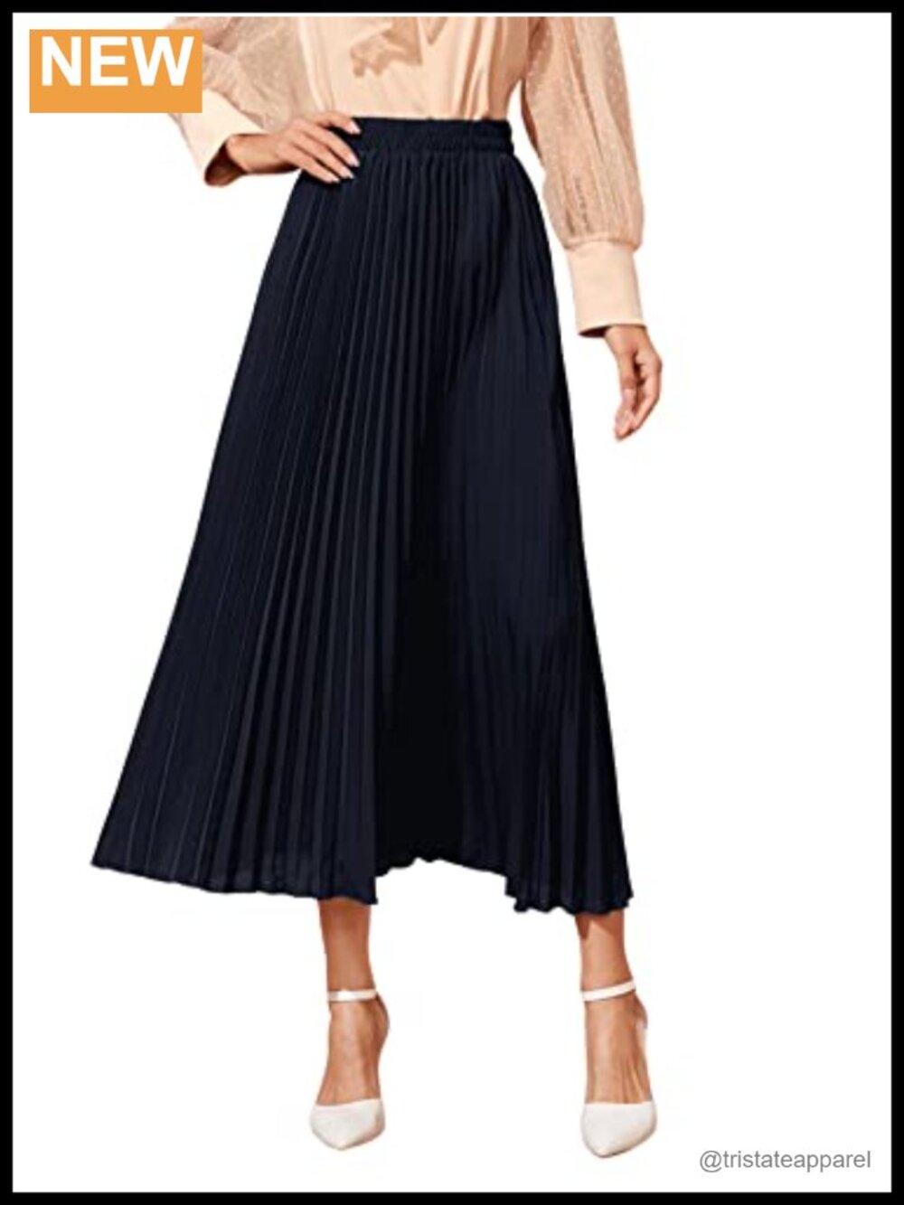 Pleated Long Maxi Skirt High Waisted Flowy Casual Work Vacation